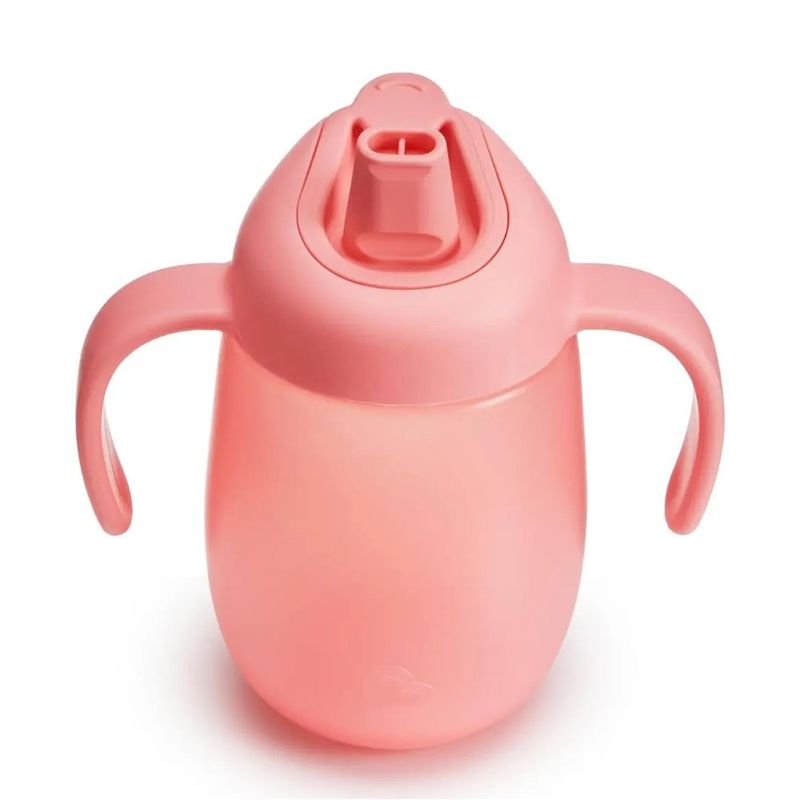 Taza Entrenadora Antifugas de 207 mL para Bebé Simple Clean con Asas Removibles Color Rosada