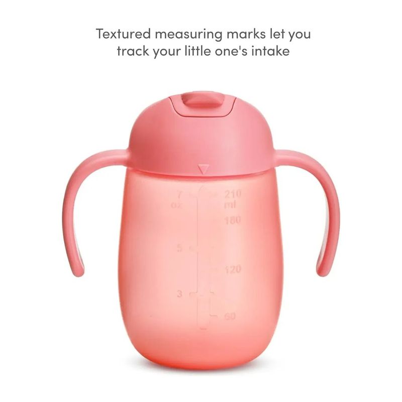 Taza Entrenadora Antifugas de 207 mL para Bebé Simple Clean con Asas Removibles Color Rosada