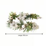 Guirnalda Navideña con Flores de Pascua y Esferas Doradas 150 cm Follaje Verde para Decoración