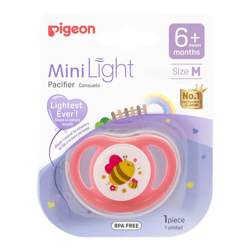 Chupete Odontológico Talla M para 6+ Meses Diseño Ergonómico Súper Ligero para Niña Rosa