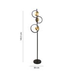 Lámpara de Pie LED de 18W con Luz Cálida de 3000K en Color Negro