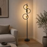 Lámpara de Pie LED de 18W con Luz Cálida de 3000K en Color Negro