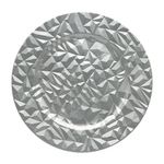 Plato Base Decorativo Diseño Geométrico Facetado para Montaje de Mesa de 33 cm Color Plateado