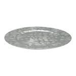 Plato Base Decorativo Diseño Geométrico Facetado para Montaje de Mesa de 33 cm Color Plateado
