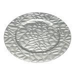 Plato Base Decorativo Diseño Geométrico Facetado para Montaje de Mesa de 33 cm Color Plateado