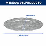 Plato Base Decorativo Diseño Geométrico Facetado para Montaje de Mesa de 33 cm Color Plateado