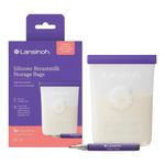 Bolsas Reutilizables para Leche Materna de Silicona 8 Oz con Doble Sello y Marcador Incluido, 5 Unidades