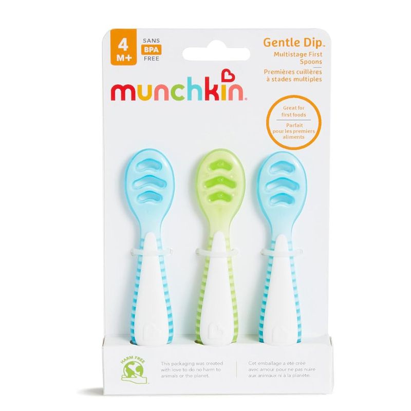 Set de 3 Cucharas de Primeras Etapas para Bebé Gentle Dip con Cabezal Multitextura