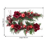 Guirnalda Navideña 150 cm con Magnolias Corintas, Bayas y Follaje para Decoración