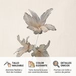 Pick Navideño de Flores Tipo Plumas con Tallo Largo y Brillos para Arreglos de 59 cm Color Durazno