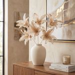 Pick Navideño de Flores Tipo Plumas con Tallo Largo y Brillos para Arreglos de 59 cm Color Durazno