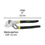Pinza de Extensión de 8 Plg con Mango de Vinil Antiderrapante