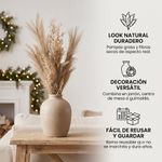 Rama Navideña Mixta de Pampas y Hojas Secas de Poliéster para Arreglos 83 cm Beige