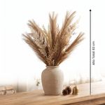 Rama Navideña Mixta de Pampas y Hojas Secas de Poliéster para Arreglos 83 cm Beige