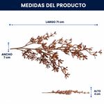 Rama Navideña de Flores de PVC con Detalles Escarchados y Tallo Largo para Arreglos 75 cm Color Cobre
