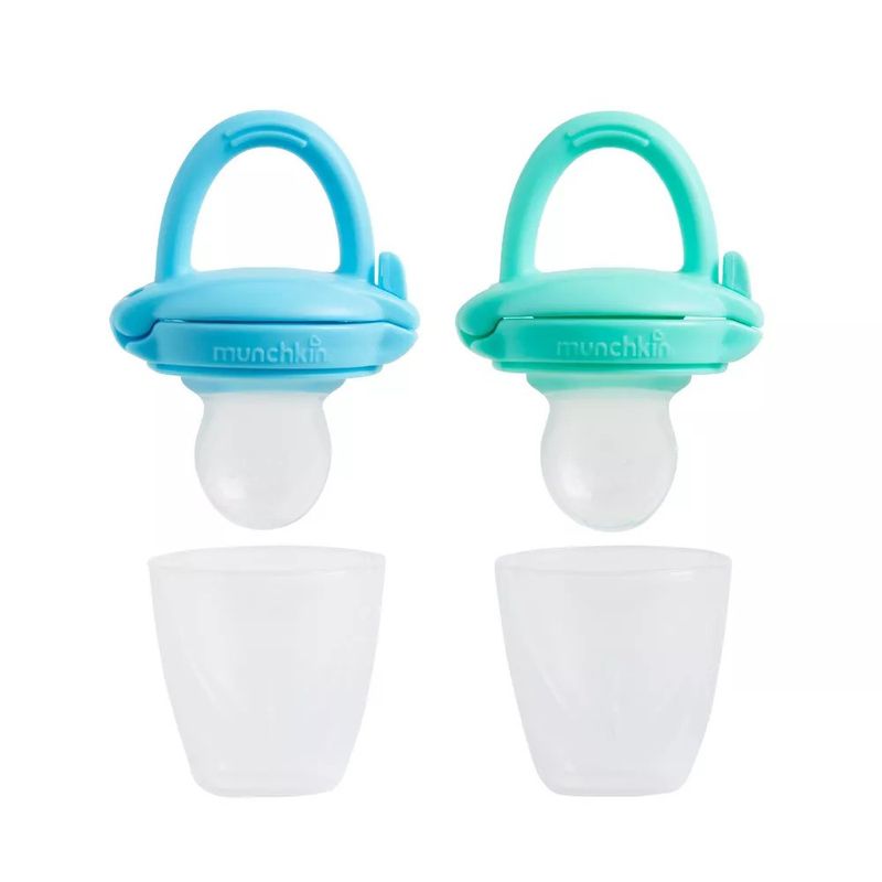 Alimentador de Silicona para Bebé con Cámara para Frutas o Purés, 2 Unidades