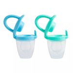 Alimentador de Silicona para Bebé con Cámara para Frutas o Purés, 2 Unidades