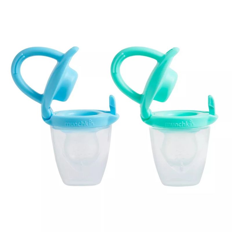 Alimentador de Silicona para Bebé con Cámara para Frutas o Purés, 2 Unidades