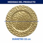 Plato Base Decorativo Diseño Geométrico Facetado para Montaje de Mesa de 33 cm Color Dorado