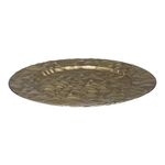 Plato Base Decorativo Diseño Geométrico Facetado para Montaje de Mesa de 33 cm Color Dorado