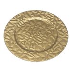 Plato Base Decorativo Diseño Geométrico Facetado para Montaje de Mesa de 33 cm Color Dorado