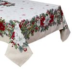 Mantel Navideño Pascuas Beige 152 x 213 cm
