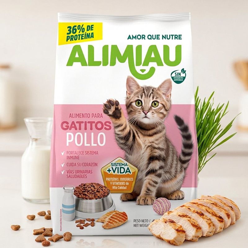 Alimento Alimiau para Gatitos Sabor Pollo de 2.2 Lb