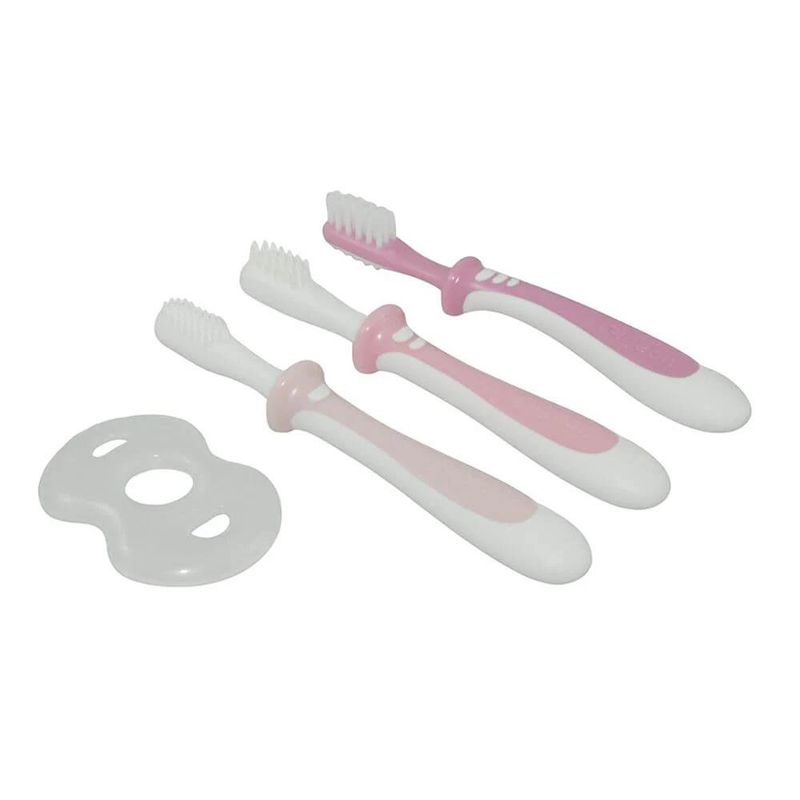 Set de Cepillos Dentales de Aprendizaje Etapas 1 a 3 Rosa