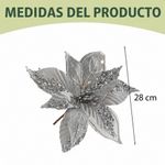 Pick Navideño de Pascua con Lentejuelas y Tallo para Arreglos 28 Cm Gris