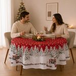 Mantel Redondo Navideño Nevada 183 x 183 cm