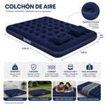 Colchón Inflable Queen con Inflador y Almohadas Integradas