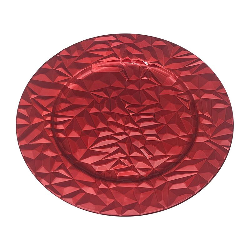 Plato Base Decorativo para Montaje de Mesa de 33 Cm Color Rojo