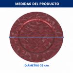 Plato Base Decorativo para Montaje de Mesa de 33 Cm Color Rojo