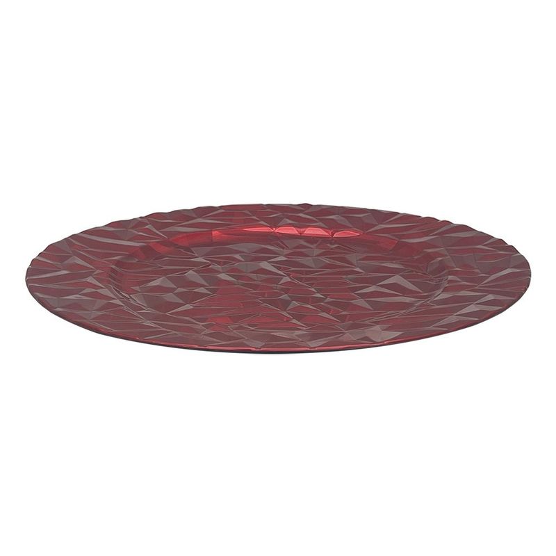 Plato Base Decorativo para Montaje de Mesa de 33 Cm Color Rojo