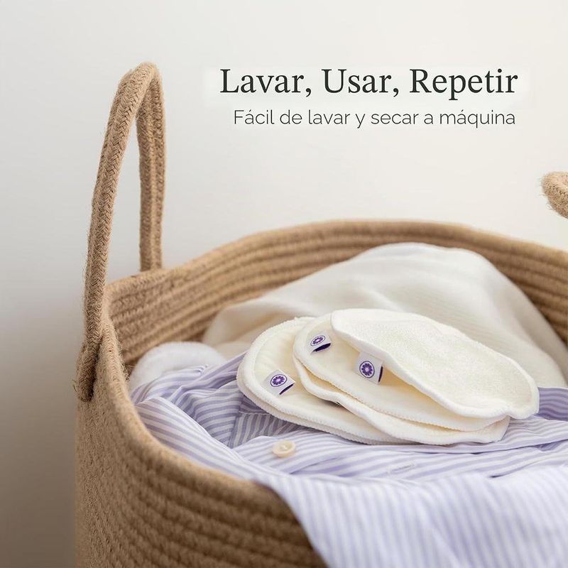 Protectores Absorbentes Lavables de Lactancia con Bolsa de Lavado, 10 Unidades