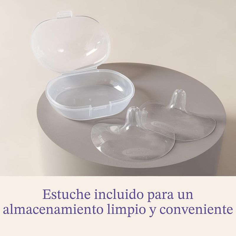 Protector de Pezón Silicona de 16 mm con Estuche para Lactancia, 2 Unidades