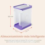Organizador de Bolsas de Leche Materna Hasta 60 Oz para Congelador con Bandeja de Congelado Rápido