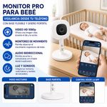 Monitor Inteligente para Bebé con Soporte Flexible Portátil, Cámara de Video 1080p y Audio Bidireccional