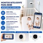 Monitor Inteligente para Bebé con Soporte de Pared, Cámara de Video 1080p, Seguimiento de Sueño y Respiración