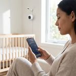 Monitor Inteligente para Bebé con Soporte de Pared, Cámara de Video 1080p, Seguimiento de Sueño y Respiración