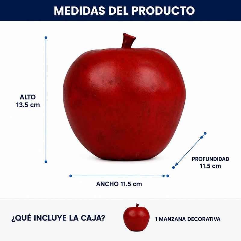 Manzana Decorativa 13.5 Cm Color Rojo