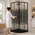Cabina de Ducha Color Negro 90x192 cm Diseño Curvo