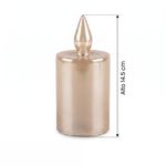 Vela Decorativa LED Navideña de Vidrio de 14.7 Cm Color Champán