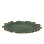 Plato Base de Vidrio de 33 x 33 Cm Color Verde