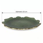Plato Base de Vidrio de 33 x 33 Cm Color Verde