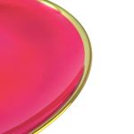Plato Base de Vidrio de 21 x 21 Cm Color Rojo con Borde Dorado