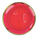 Plato Base de Vidrio de 21 x 21 Cm Color Rojo con Borde Dorado