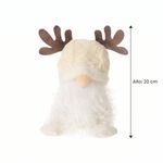 Figura Decorativa Gnomo Navideño de Poliéster 20 x 13 Cm Color Blanco