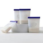 Bolsas Reutilizables para Leche Materna de Silicona 8 Oz con Doble Sello y Marcador Incluido, 5 Unidades