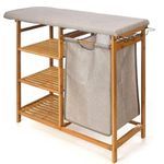 Planchador de Bambú con Divisiones y Cesto para Ropa 125 x 89 x 34 cm